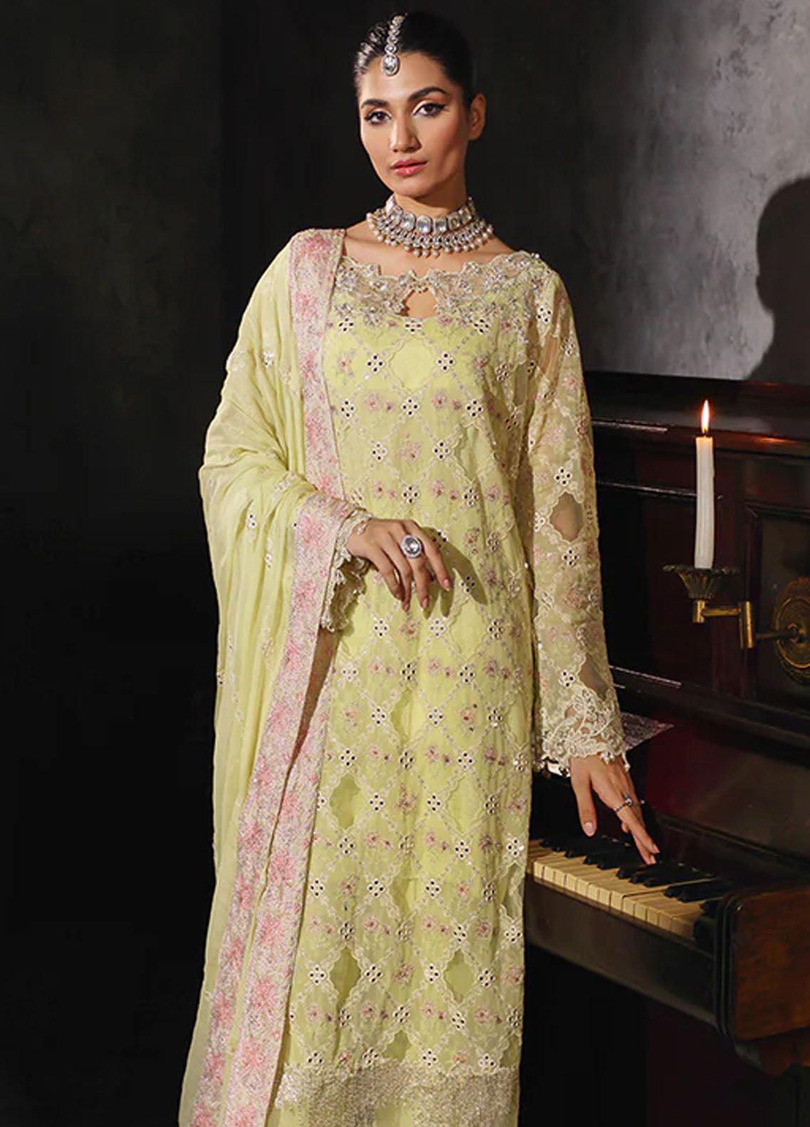 RajBari Sage Formals Edition Unstitched 4-Piece Suit - RSF-05-IVY
