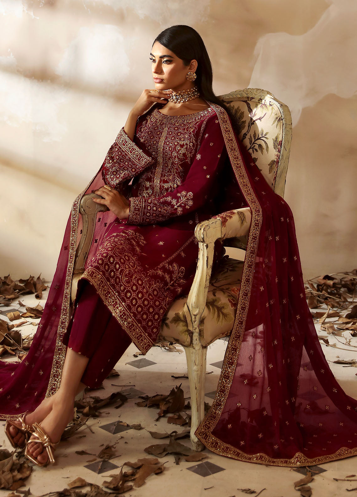 Gulaal Shehrnaaz Raw Silk Unstitched 3-Piece Suit - GL-SD24-01-RAMAIL