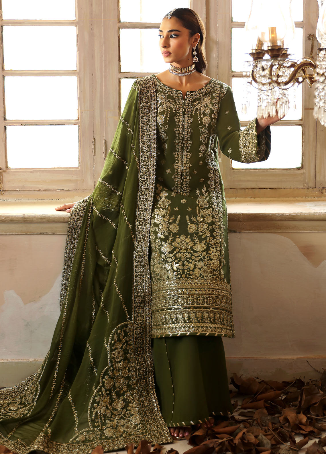 Gulaal Shehrnaaz Raw Silk Unstitched 3-Piece Suit - GL-SD24-08-SOHINA