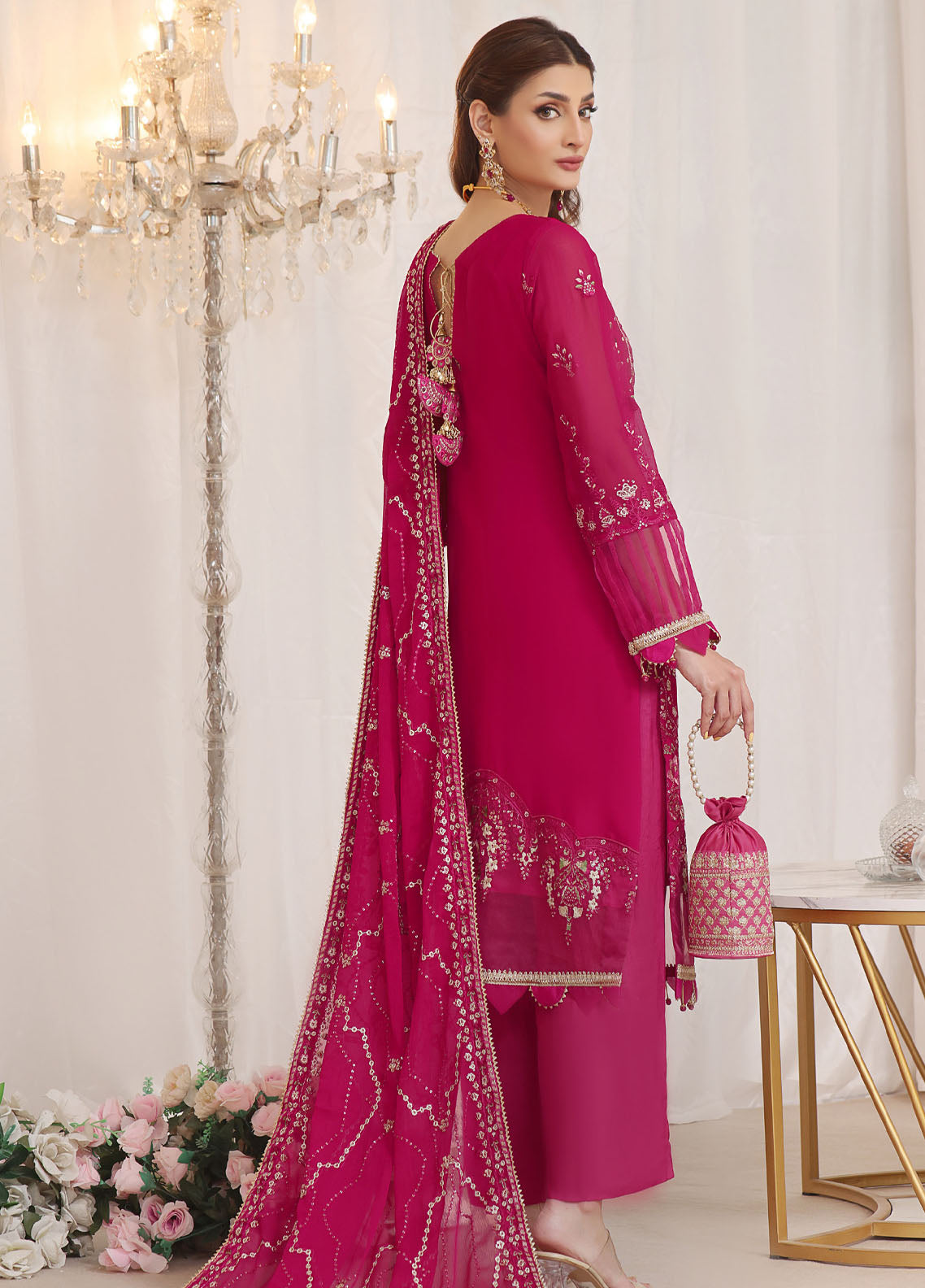 Soghat Inaya Luxury Chiffon Unstitched 3-Piece Suit - SI-LC-06