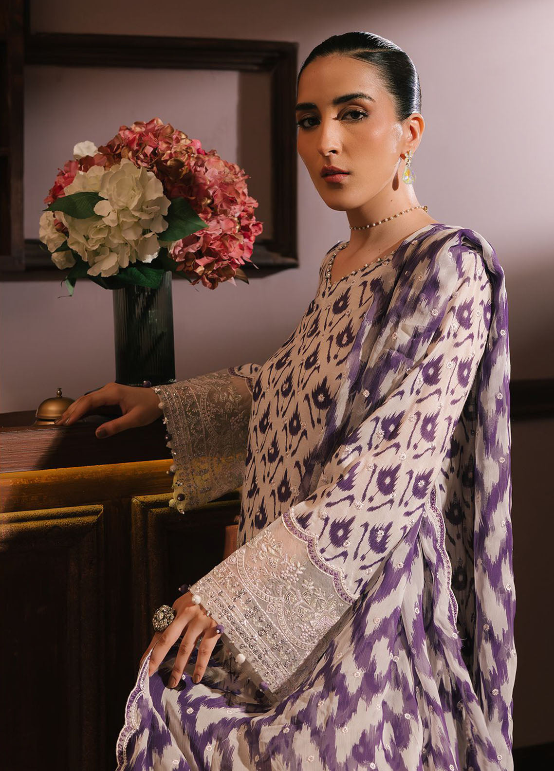 Cross Stitch Luxury Wedding Unstitched 4-Piece Suit - CSW-06-LEVENDER LUXE