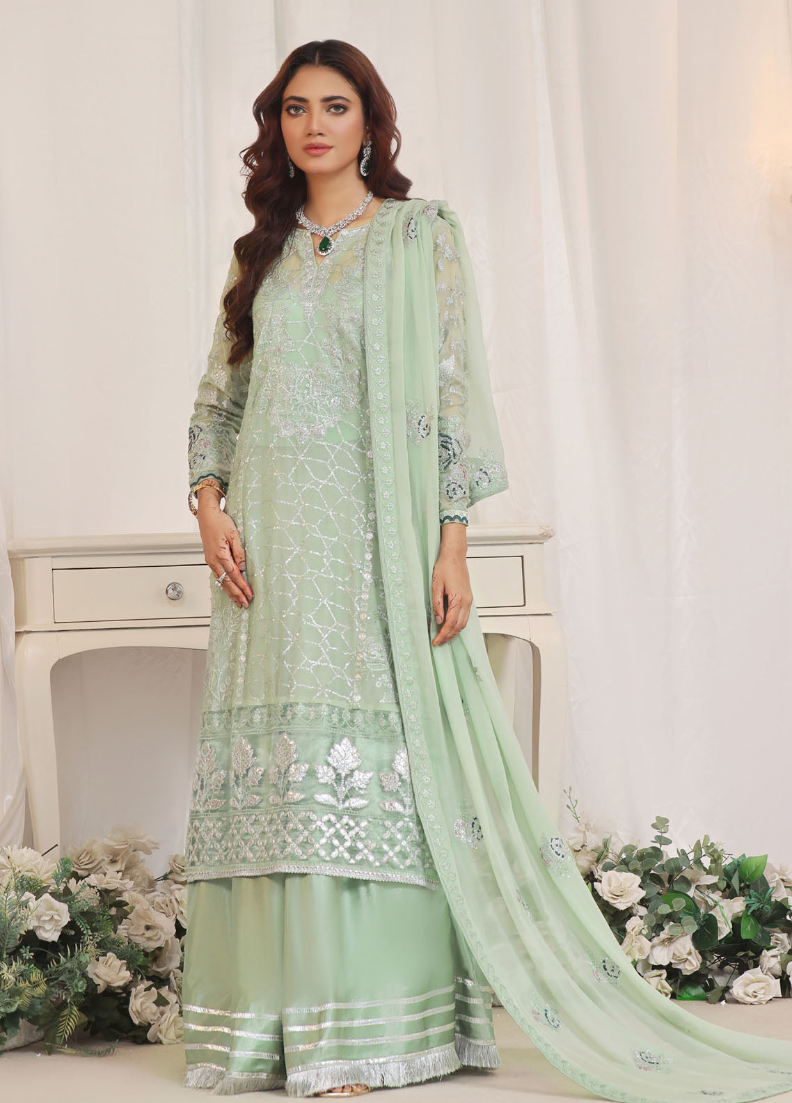Soghat Inaya Luxury Chiffon Unstitched 3-Piece Suit - SI-LC-02
