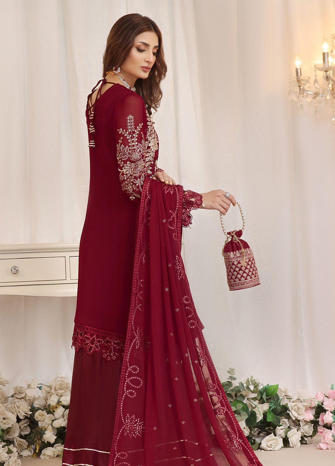 Soghat Inaya Luxury Chiffon Unstitched 3-Piece Suit - SI-LC-01