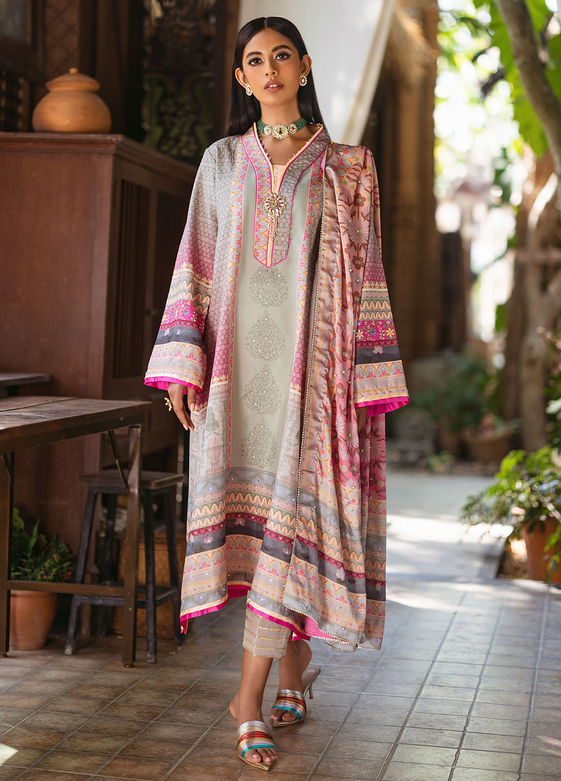 Mushq Nirvana Raw Silk Edition Unstitched 3-Piece Suit - MNPS-02-TAFFY