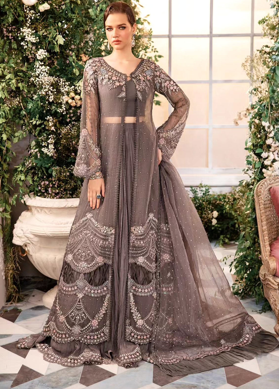 Maria-B Mbroidered Wedding Unstitched 3-Piece Suit - MBW-BD2902