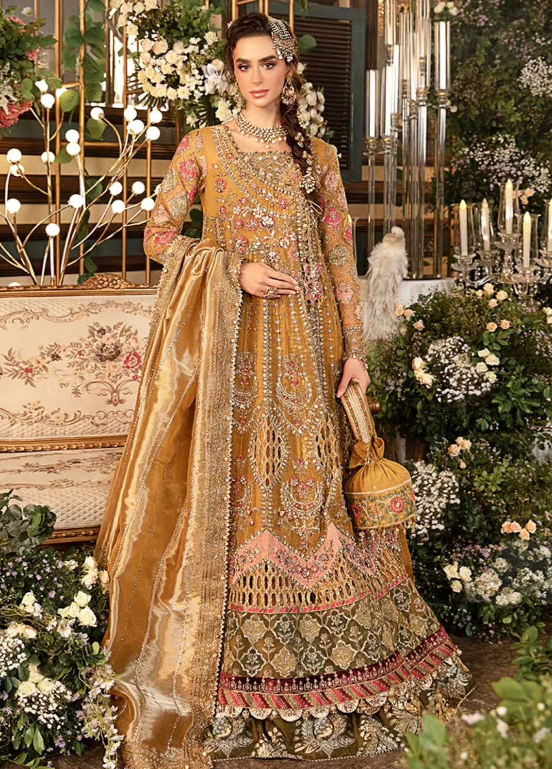 Maria-B Mbroidered Wedding Unstitched 3-Piece Suit - MBW-BD2907