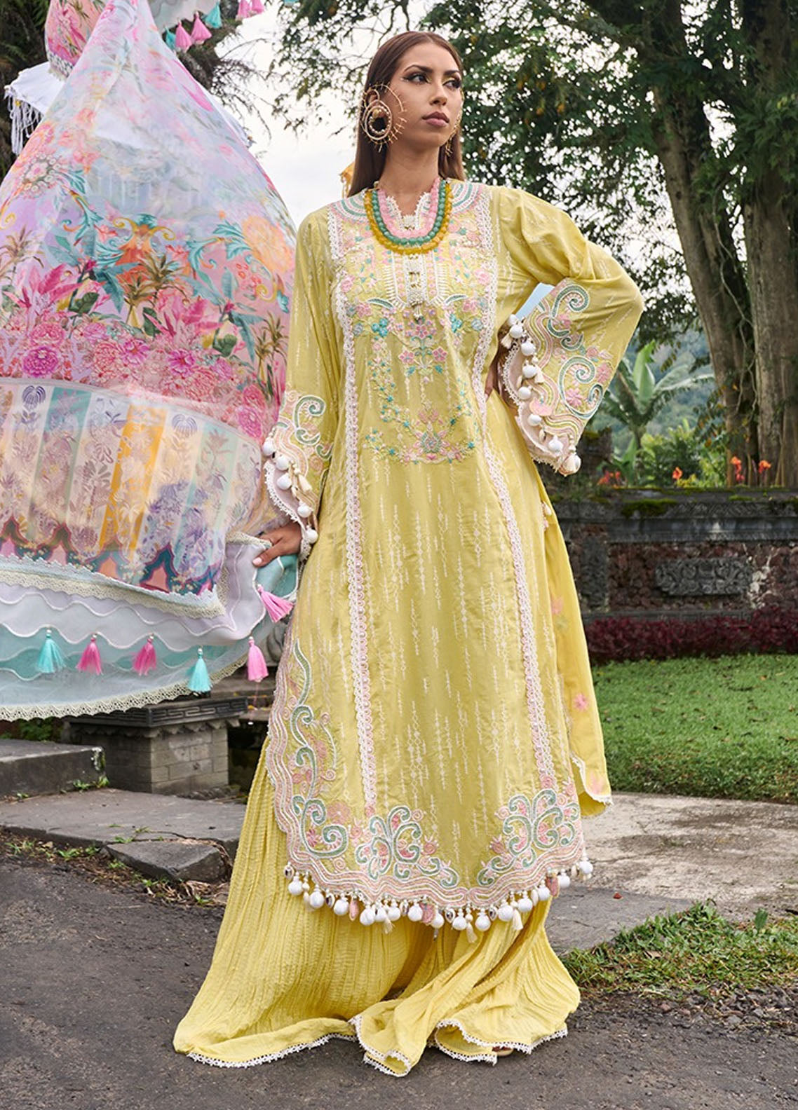 Ansab Jahangir Zoha Luxury Lawn Unstitched 3-Piece Suit -AJ-ZLL24-06-MARIGOLD