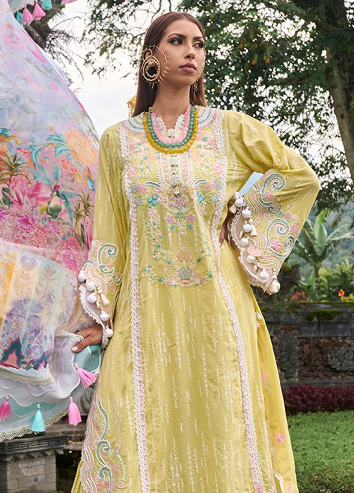 Ansab Jahangir Zoha Luxury Lawn Unstitched 3-Piece Suit -AJ-ZLL24-06-MARIGOLD