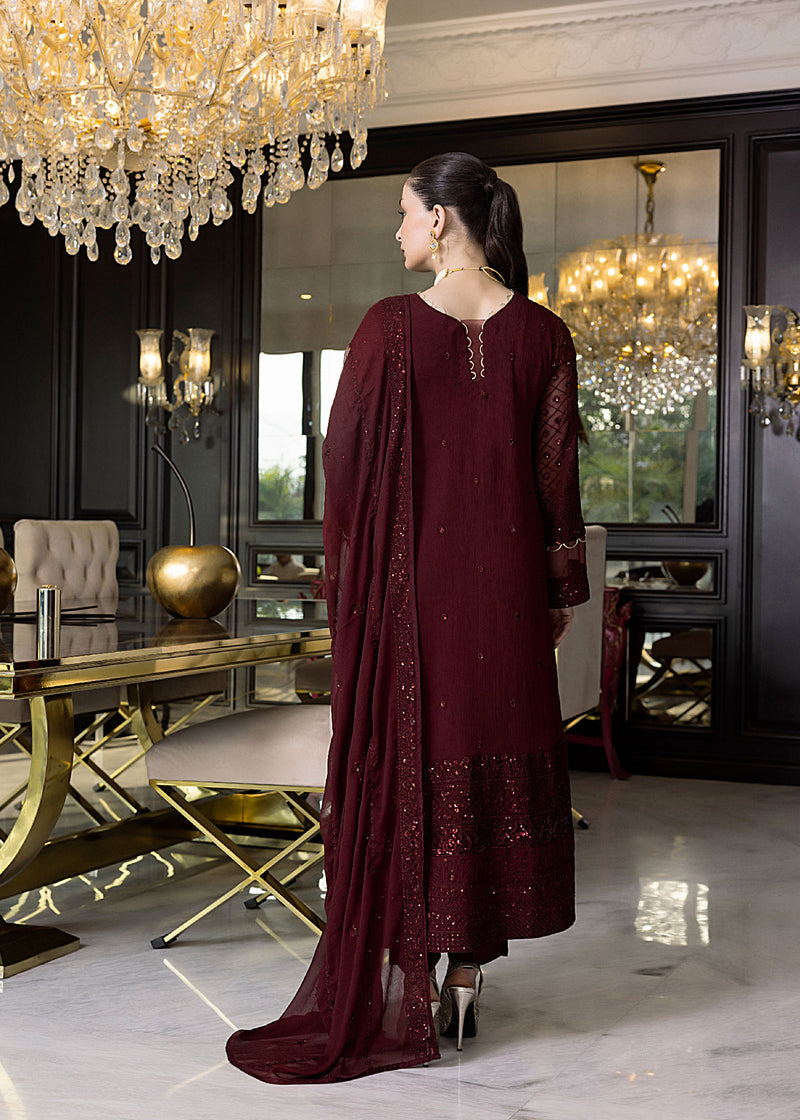 Merakish Luxury Chiffon Volume-10 Unstitched 3-Piece Suit-MLC-V10-HVD0764