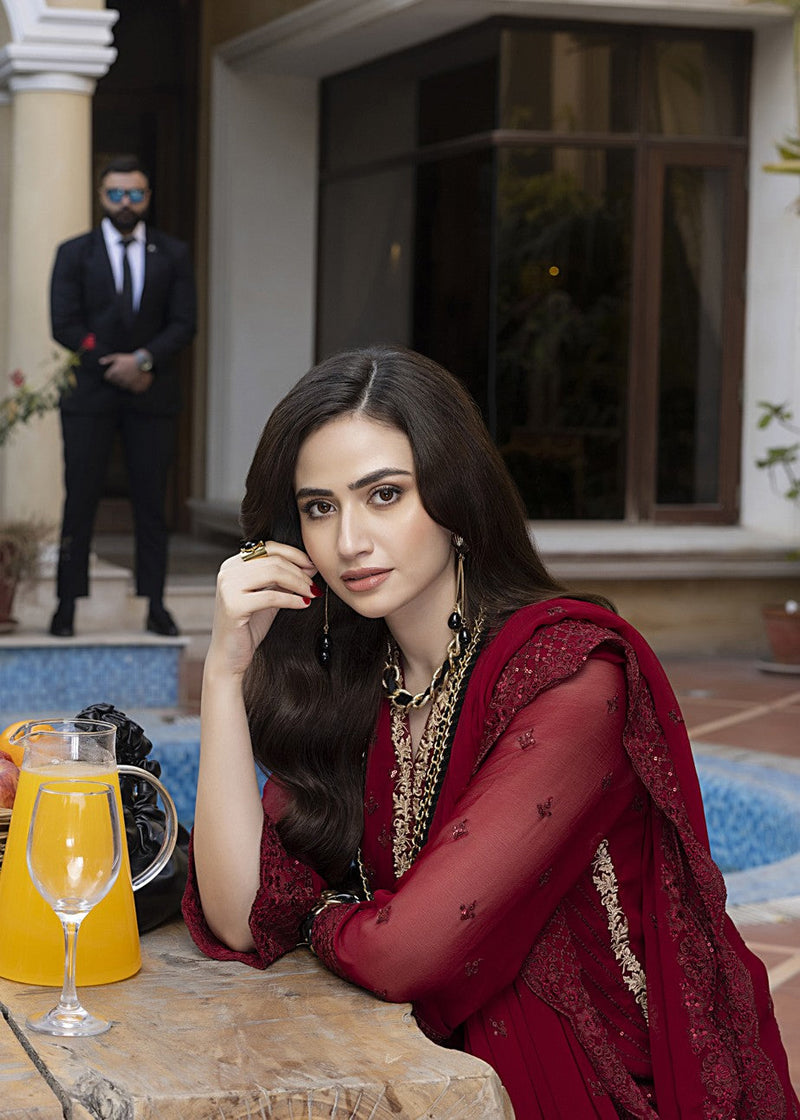 Merakish Luxury Chiffon Volume-4 Unstitched 3-Piece Suit-MLC-V4-KAJ7717