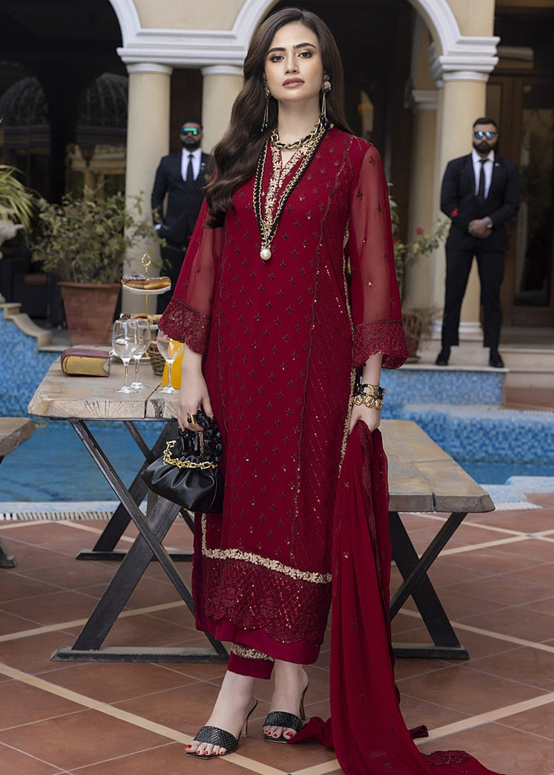 Merakish Luxury Chiffon Volume-4 Unstitched 3-Piece Suit-MLC-V4-KAJ7717