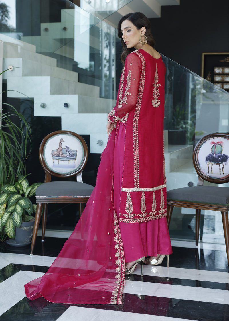 Merakish Luxury Chiffon Volume-11 Unstitched 3-Piece Suit-MLC-V11-OKU0658