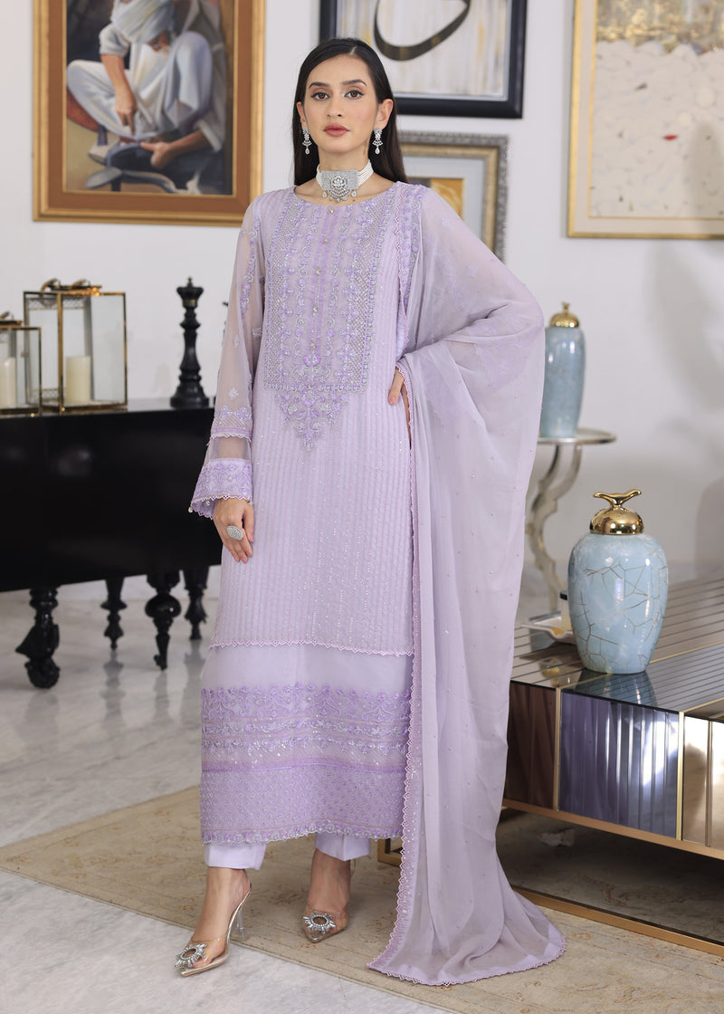 Merakish Luxury Chiffon Volume-12 Unstitched 3-Piece Suit-MLC-V12-CUX4940
