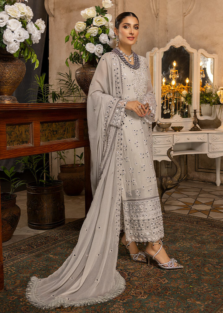 Merakish Luxury Chiffon Volume-2 Unstitched 3-Piece Suit - MLC-V1-KLD9906