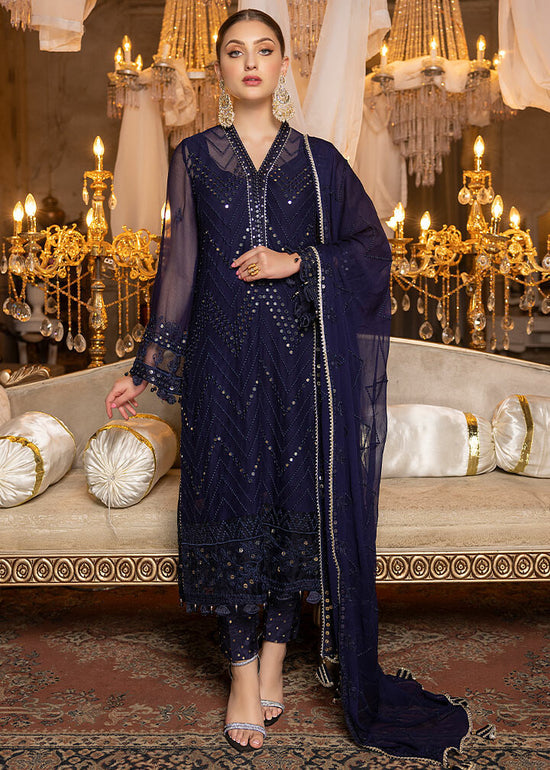 Merakish Luxury Chiffon Volume-2 Unstitched 3-Piece Suit-MLC-V2-DPR1974