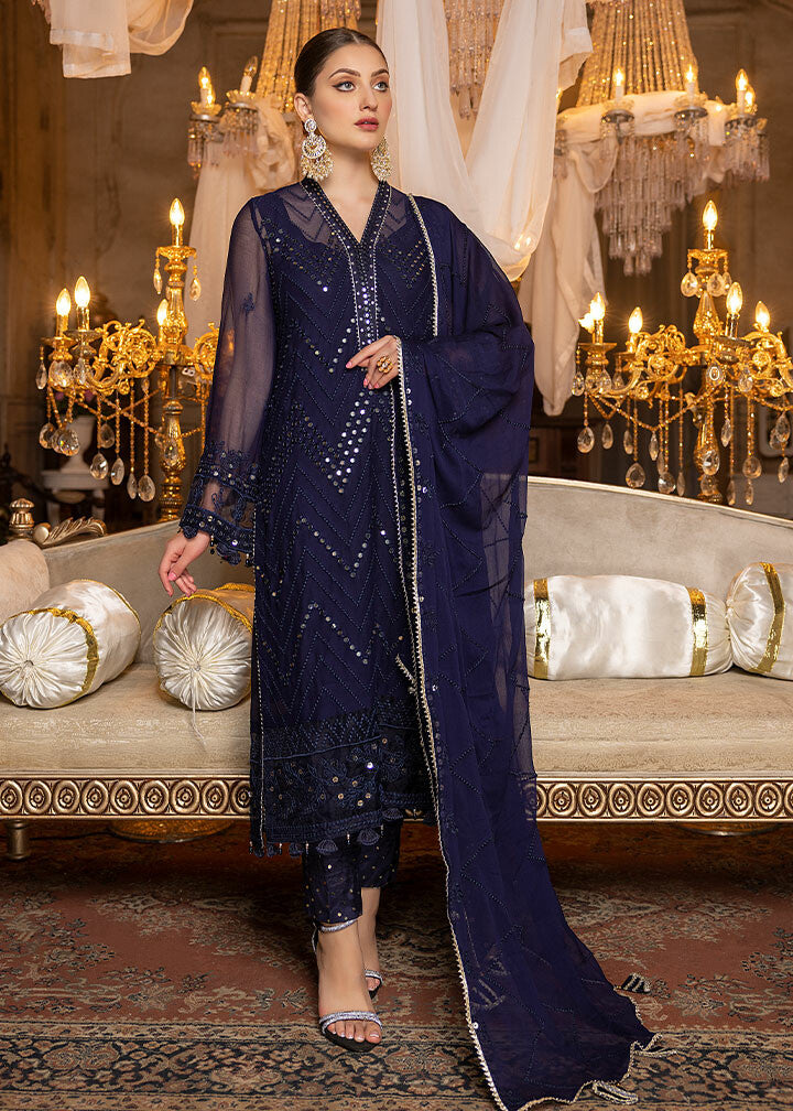 Merakish Luxury Chiffon Volume-2 Unstitched 3-Piece Suit-MLC-V2-DPR1974